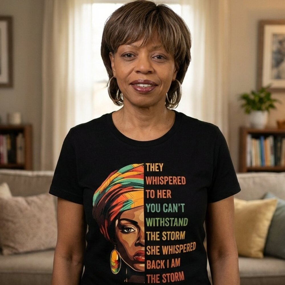 I Am The Storm Graphic Tee | Headwrap/Locs Woman Statement Shirt | S–XXL